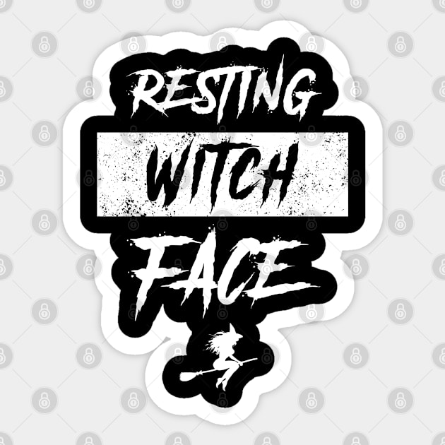 Resting Witch Face Funny Halloween Teacher Sticker by trendingoriginals